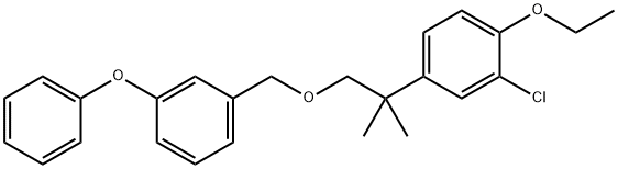Benzene, 1-((2-(3-chloro-4-ethoxyphenyl)-2-methylpropoxy)methyl)-3-phe noxy-,80853-81-2,结构式
