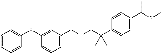 1-((2-(4-(1-Methoxyethyl)phenyl)-2-methylpropoxy)methyl)-3-phenoxybenz ene Struktur