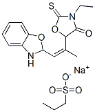 sodium 2-[2-(3-ethyl-4-oxo-2-thioxooxazolidin-5-yl)prop-1-enyl]-2H-benzoxazole-3-propylsulphonate|