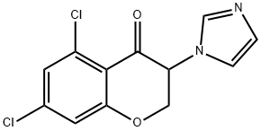 4H-1-BENZOPYRAN-4-ONE, 5,7-DICHLORO-2,3-DIHYDRO-3-(1H-IMIDAZOL-1-YL)-, 80929-69-7, 结构式