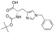 1-Benzyl-N-(tert-butoxycarbonyl)-L-histidine 化学構造式