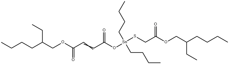 2-ethylhexyl 4,4-dibutyl-12-ethyl-6,9-dioxo-5,10-dioxa-3-thia-4-stannahexadec-7-enoate  Struktur
