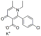potassium 2-(4-chlorophenyl)-1-ethyl-6-methyl-4-oxo-pyridine-3-carboxy late Struktur