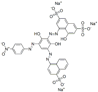 trisodium 4-[[2,6-dihydroxy-3-[(4-nitrophenyl)azo]-5-[(4-sulphonato-1-naphthyl)azo]phenyl]azo]-5-hydroxynaphtalene-2,7-disulphonate|