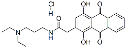 N-(3-diethylaminopropyl)-2-(1,4-dihydroxy-9,10-dioxo-anthracen-2-yl)ac etamide hydrochloride Struktur