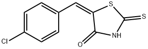 (5E)-5-(4-クロロベンジリデン)-2-メルカプト-1,3-チアゾール-4(5H)-オン 化学構造式