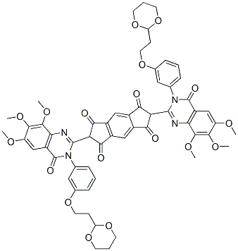 s-Indacene-1,3,5,7(2H,6H)-tetrone,  2,6-bis[3-[3-[2-(1,3-dioxan-2-yl)ethoxy]phenyl]-3,4-dihydro-6,7,8-trimethoxy-4-oxo-2-quinazolinyl]-  (9CI) 化学構造式