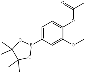 4-アセトキシ-3-メトキシフェニルボロン酸, ピナコールエステル 化学構造式