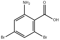 2-アミノ-4,6-ジブロモ安息香酸 化学構造式