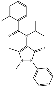 N-(1,5-dimethyl-3-oxo-2-phenyl-pyrazol-4-yl)-2-iodo-N-propan-2-yl-benz amide 结构式