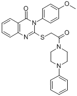 1-(((3,4-Dihydro-3-(4-methoxyphenyl)-4-oxo-2-quinazolinyl)thio)acetyl) -4-phenylpiperazine Structure