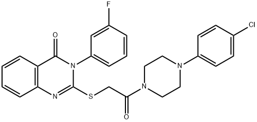 2-[2-[4-(4-chlorophenyl)piperazin-1-yl]-2-oxo-ethyl]sulfanyl-3-(3-fluo rophenyl)quinazolin-4-one,81262-74-0,结构式