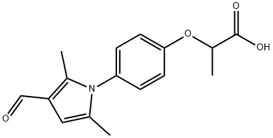 2-(4-(3-甲酰基-2,5-二甲基-1H-吡咯-1-基)苯氧基)丙酸 结构式