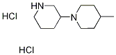 3-(4-Methyl-1-piperidinyl)piperidinedihydrochloride 化学構造式