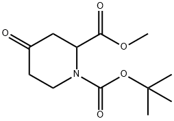4-Oxo-1,2-piperidinedicarboxylic acid 1-(tert-butyl) 2-methyl ester Struktur