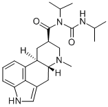 6-Methyl-N-(1-methylethyl)-N-(((1-methylethyl)amino)carbonyl)ergoline- 8-carboxamide 化学構造式