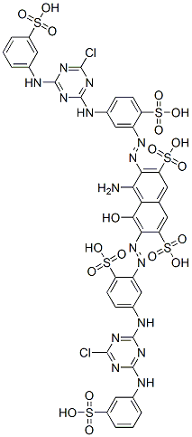 4-amino-3,6-bis[[5-[[4-chloro-6-[(3-sulphophenyl)amino]-1,3,5-triazin-2-yl]amino]-2-sulphophenyl]azo]-5-hydroxynaphthalene-2,7-disulphonic acid,81417-94-9,结构式
