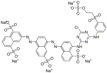 pentasodium 3-[[4-[[4-[[4-chloro-6-[[3-[[2-(sulphonatooxy)ethyl]sulphonyl]phenyl]amino]-1,3,5-triazin-2-yl]amino]-5-sulphonato-1-naphthyl]azo]-6-sulphonato-1-naphthyl]azo]naphthalene-1,5-disulphonate|