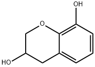 3,4-ジヒドロ-2H-1-ベンゾピラン-3,8-ジオール 化学構造式
