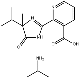 2-(4-methyl-5-oxo-4-propan-2-yl-1H-imidazol-2-yl)pyridine-3-carboxylic acid: propan-2-amine 结构式