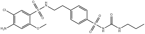 1-[4-[2-[(4-amino-5-chloro-2-methoxy-phenyl)sulfonylamino]ethyl]phenyl ]sulfonyl-3-propyl-urea,81514-37-6,结构式