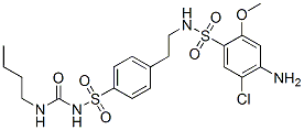 1-[4-[2-[(4-amino-5-chloro-2-methoxy-phenyl)sulfonylamino]ethyl]phenyl ]sulfonyl-3-butyl-urea Struktur