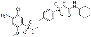 1-[4-[2-[(4-amino-5-chloro-2-methoxy-phenyl)sulfonylamino]ethyl]phenyl ]sulfonyl-3-cyclohexyl-urea 化学構造式