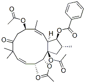 (2R,3S,3aS,4E,6R,10E,12R,13R,13aR)-6,13,13a-Tris(acetyloxy)-3-(benzoyloxy)-1,2,3,3a,6,7,9,12,13,13a-decahydro-2,5,9,9,12-pentamethyl-8H-cyclopentacyclododecen-8-one Structure