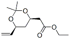 1,3-Dioxane-4-aceticacid,6-ethenyl-2,2-dimethyl-,ethylester,(4R,6S)-(9CI) 化学構造式