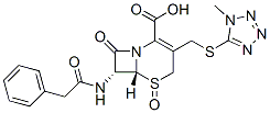 (6R,6β)-3-[[(1-メチル-1H-テトラゾール-5-イル)チオ]メチル]-8-オキソ-7α-[(フェニルアセチル)アミノ]-5-チア-1-アザビシクロ[4.2.0]オクタ-2-エン-2-カルボン酸5-オキシド 化学構造式