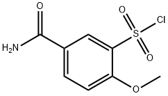 5-carbaMoyl-2-Methoxybenzene-1-sulfonyl chloride Struktur