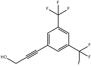 3-[3,5-ビス(トリフルオロメチル)フェニル]プロピ-2-イン-1-オール 化学構造式