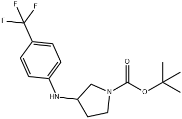 1-BOC-3-(4-三氟甲基苯胺基)吡咯烷 结构式