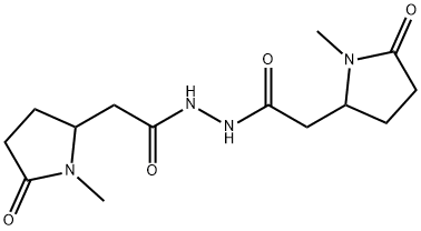bis[1-methyl-5-oxopyrrolidine-2-aceto]hydrazide Struktur