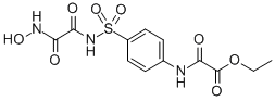 ((4-((((Hydroxyamino)oxoacetyl)amino)sulfonyl)phenyl)amino)oxoacetic a cid ethyl ester Struktur