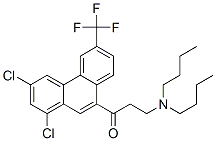 3-ジブチルアミノ-1-[1,3-ジクロロ-6-(トリフルオロメチル)フェナントレン-9-イル]-1-プロパノン 化学構造式