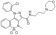 Pyrazolo(4,3-c)(1,2)benzothiazine-3-carboxamide, 1,4-dihydro-1-(o-chlo rophenyl)-4-methyl-N-(3-morpholinopropyl)-, 5,5-dioxide 结构式