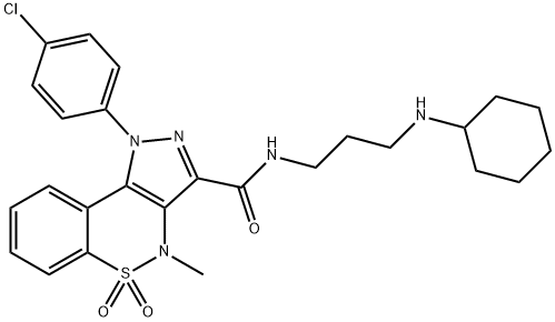 1-(p-Chlorophenyl)-3-[3-(cyclohexylamino)propylaminocarbonyl]-4-methyl-1,4-dihydropyrazolo[4,3-c][1,2]benzothiazine 5,5-dioxide|