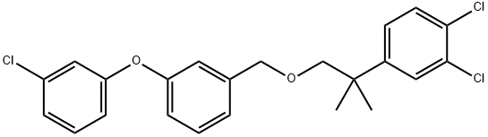 Benzene, 1-(3-chlorophenoxy)-3-((2-(3,4-dichlorophenyl)-2-methylpropox y)methyl)- Struktur