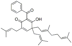 2,5-Cyclohexadien-1-one, 2-benzoyl-4-(3,7-dimethyl-2,6-octadienyl)-3-h ydroxy-4,6-bis(3-methyl-2-butenyl)-|