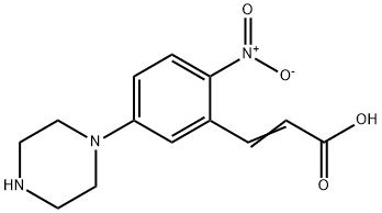 2-Nitro-5-(1-piperazinyl)cinnamic acid 结构式