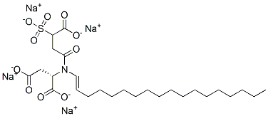 N-(3-羧基-1-氧-3-硫代丙基)-N-十八烷基天冬氨酸四钠盐,81869-18-3,结构式