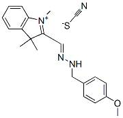 2-[[(4-methoxyphenyl)methylhydrazono]methyl]-1,3,3-trimethyl-3H-indolium thiocyanate Structure