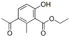 Benzoic acid, 3-acetyl-6-hydroxy-2-methyl-, ethyl ester (9CI) 化学構造式