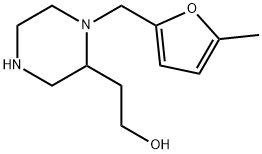 2-Piperazineethanol,1-[(5-methyl-2-furanyl)methyl]-(9CI) 化学構造式