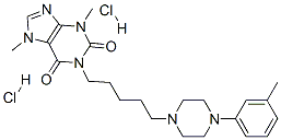 3,7-dimethyl-1-[5-[4-(3-methylphenyl)piperazin-1-yl]pentyl]purine-2,6- dione dihydrochloride,81996-02-3,结构式