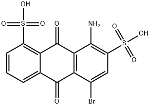 8-アミノ-5-ブロモ-9,10-ジヒドロ-9,10-ジオキソ-1,7-アントラセンジスルホン酸 化学構造式