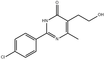 2-(4-Chlorophenyl)-5-(2-hydroxyethyl)-6-methylpyrimidin-4(3H)-one,82019-55-4,结构式