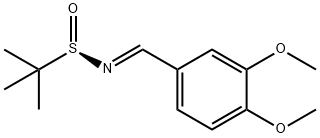 (R)-N-(3,4-dimethoxybenzylidene)-2-methylpropane-2-sulfinamide 结构式