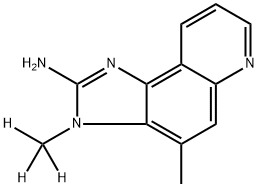 2-アミノ-3-(メチル-D3)-4-メチル-3H-イミダゾ[4,5-F]キノリン 化学構造式